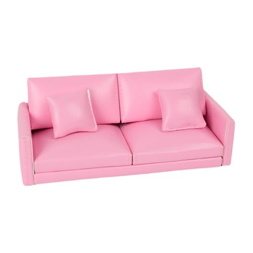 Perfeclan Miniatur-Sofa im Maßstab 1:12, Puppenhausmöbel, Simulation, Miniatur-Puppenhauscouch, Puppenhauszubehör für Puppenhausdekor, ROSA von Perfeclan