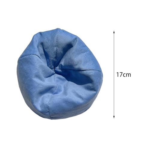 Perfeclan Miniatur-Sofa mit Kissen, Kulissenzubehör, Puppenzubehör-Dekoration, Wohnzimmerdekor für 17-cm-Puppen, Kindergeschenke, Blau von Perfeclan