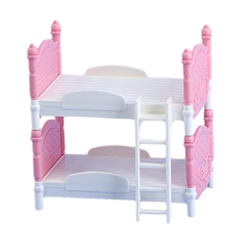 Perfeclan Mode Puppe Bett Puppenhaus Spielzeug Simulation Möbel Set Modell für 1:12 Puppenhaus Schlafzimmer Dekoration DIY Szene Zubehör von Perfeclan