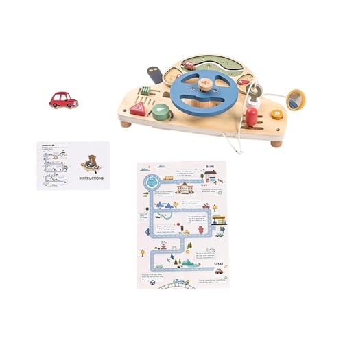 Perfeclan Montessori Busy Board Aktivitätsbrett Entwicklungssensorisches Spielzeug Simulationsfahrspielzeug für Jungen Mädchen Kinder Geburtstagsgeschenke von Perfeclan