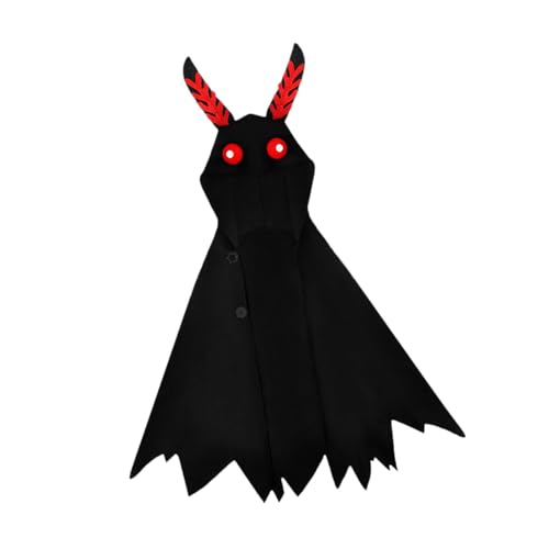 Perfeclan Mothman Kostüm Party Cape Mädchen Jungen Teenager Weihnachtskleid Mothman Kapuzenumhang, S to M von Perfeclan