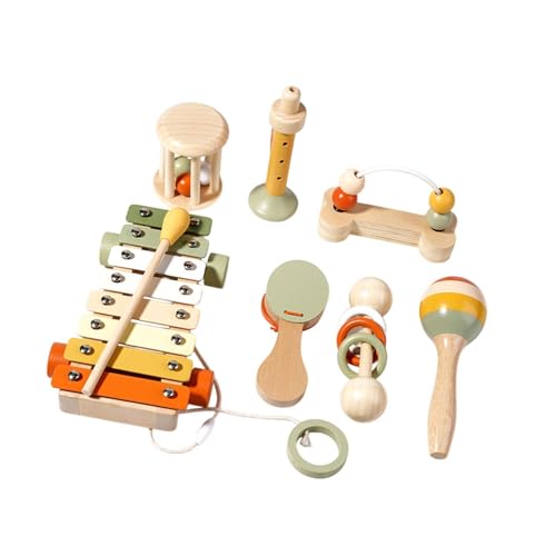 Perfeclan Musikinstrumenten-Set für Kinder, Spielzeug mit Schlaginstrumenten aus Holz, Xylophon-Spielzeug, Musikspielzeug für frühes Lernen als Geschenk für von Perfeclan