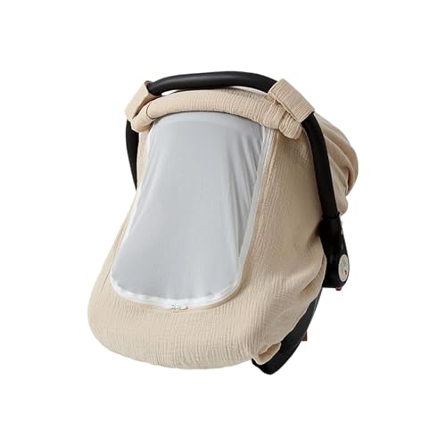 Perfeclan Netzabdeckung für Baby-Handkorb, Staubschutz für Babytrage, verschleißfest, bequemes Netzfenster für Reisen und Outdoor-Aktivitäten, Khaki von Perfeclan