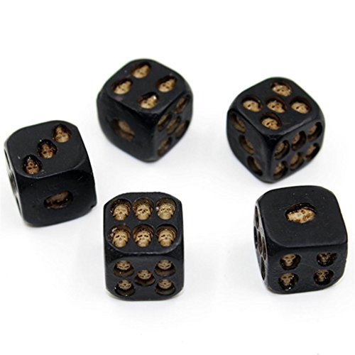 Perfeclan Neuheit Black Resin Skull Sechsseitige D6 Würfel 3D Skeleton Brettspiel von Perfeclan