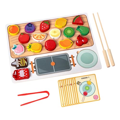 Perfeclan Obst-Zuordnungsspiel, Obstspieß-Spielset, Simulation, praktische Fähigkeiten, Rollenspiel-Spielzeug für Kinder, Jungen und Mädchen im Alter von von Perfeclan