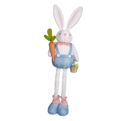 Perfeclan Osterhase Plushie Doll Holiday Dekor süße einziehbare Beingefüllte Spielzeug für Schlafzimmer Hotel Innenräume von Perfeclan