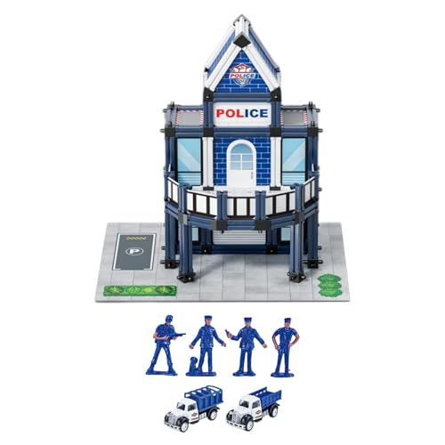 Perfeclan Polizeistation Bausatz Polizei Rollenspiel Spielzeug Handarbeit Selbst zusammenbauen 3D Puzzle für Diorama Szene Zubehör Geburtstagsgeschenk, 159 STÜCKE von Perfeclan