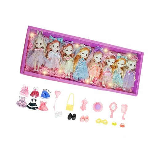 Perfeclan Prinzessinnen Figuren Set für Kinder, Puppenhaus Zubehör, 15 cm, 8 Stück von Perfeclan