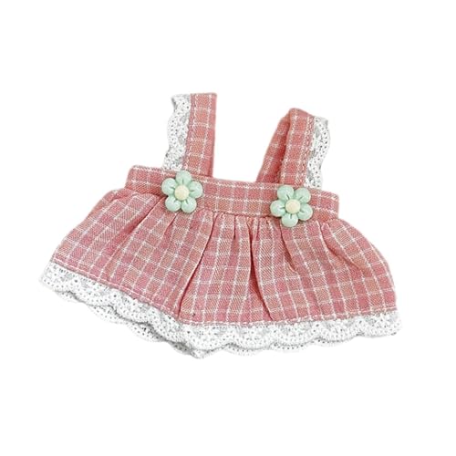 Perfeclan Puppen -Suspender -Rock -Outfits tun vor, um weiche Bildungsspielzeug DIY Kostümzubehör Puppenkleidung für 12 cm Puppen Dress Up, Rosa von Perfeclan