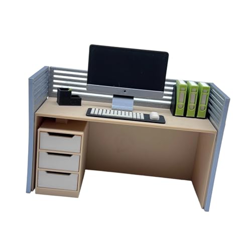 Perfeclan Puppenhaus-Dekoration, Ornamente, 1/12, Miniatur-Computertisch, realistischer Mini-Büro-Schreibtisch, Spielzeug, Büro-, Mini-Spielzeug-Sammlungen, Set A Perfeclan Puppenhaus-Dekoration, Ornamente, 1/12, Miniatur-Computertisch, realistischer Mini-Büro-Schreibtisch, Spielzeug, Büro-, Mini-Spielzeug-Sammlungen, Set A von Perfeclan