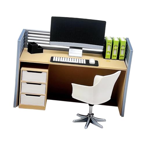 Perfeclan Puppenhaus-Dekoration, Ornamente, 1/12, Miniatur-Computertisch, realistischer Mini-Büro-Schreibtisch, Spielzeug, Büro-, Mini-Spielzeug-Sammlungen, Set B Perfeclan Puppenhaus-Dekoration, Ornamente, 1/12, Miniatur-Computertisch, realistischer Mini-Büro-Schreibtisch, Spielzeug, Büro-, Mini-Spielzeug-Sammlungen, Set B von Perfeclan
