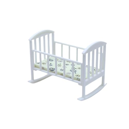 Perfeclan Puppenhaus Miniatur Babybett Puppenwiege Möbel mit Matratze Mini Babybett Rollenspiel Szene Spielzeug Spielzeit, Weiß Perfeclan Puppenhaus Miniatur Babybett Puppenwiege Möbel mit Matratze Mini Babybett Rollenspiel Szene Spielzeug Spielzeit, Weiß von Perfeclan