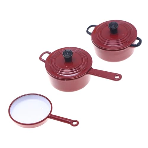 Perfeclan Puppenhaus-Miniaturzubehör, Mini-Kochspielset im Maßstab 1:12, Töpfe und Pfannen, Puppenhaus-Mini-Kochgeschirr für Rollenspiele Perfeclan Puppenhaus-Miniaturzubehör, Mini-Kochspielset im Maßstab 1:12, Töpfe und Pfannen, Puppenhaus-Mini-Kochgeschirr für Rollenspiele von Perfeclan