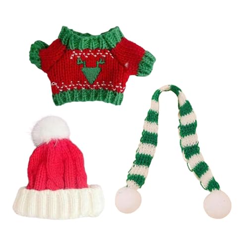 Perfeclan Puppenpullover Kleiderset Schal Accessoire Schal Mütze Mädchen Geschenk Kostüme Kleidung Puppenoutifits Puppenkleidung Anhänger Puppe Puppen, Pullover mit Hirschmotiv von Perfeclan