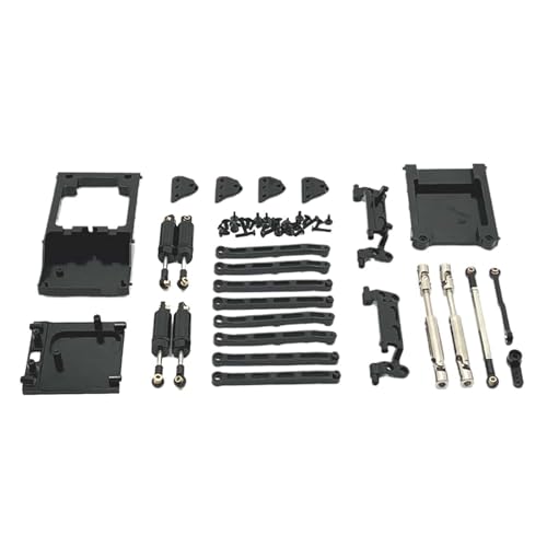 Perfeclan RC-Auto-Ersatzteil-Kits, RC-Zubehör, Stoßdämpfer, RC-Auto-Zugstange, Spurstange, Robustes Aluminium-RC-Upgrade für MN168 MN78 1:12, Schwarz von Perfeclan