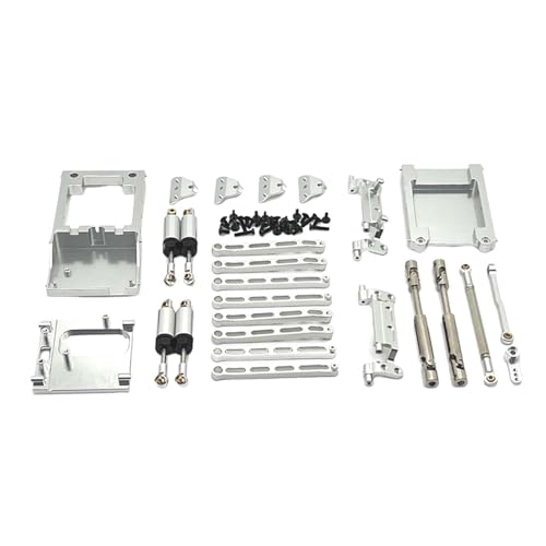 Perfeclan RC-Auto-Ersatzteil-Kits, RC-Zubehör, Stoßdämpfer, RC-Auto-Zugstange, Spurstange, Robustes Aluminium-RC-Upgrade für MN168 MN78 1:12, Silber von Perfeclan