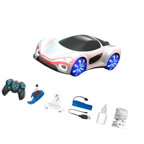 Perfeclan RC -Auto RC Auto Doppel-Sprüheffekte mit LED Sport Rennauto Fahrzeug Spielzeug für Geburtstag Festivals Neujahr, White C von Perfeclan