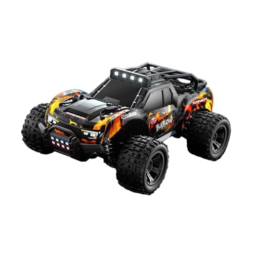 Perfeclan RC-Auto im Maßstab 1/18, ferngesteuertes Auto, mit Scheinwerfern, 28 km/h, Hobby-RC-Truck, hohe Geschwindigkeit, für Kinder, Schwarz Gelb von Perfeclan