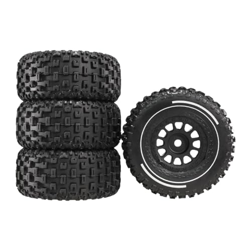 Perfeclan 4X RC-Auto Reifensatz (65mm) Ersatzreifen für RC-Modellautos & Monster Trucks - PP-Material Komplettset mit 4 Reifen, Schwarz Perfeclan 4X RC-Auto Reifensatz (65mm) Ersatzreifen für RC-Modellautos & Monster Trucks - PP-Material Komplettset mit 4 Reifen, Schwarz von Perfeclan