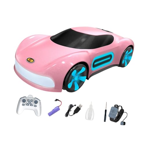 Perfeclan RC-Modellauto, ferngesteuertes Auto, Sammlerstück, Fahrzeugspielzeug, Automodell, RC-Rennautospielzeug für Kinder und Jungen, Rosafarbene Armbanduhr mit Fernbedienung von Perfeclan