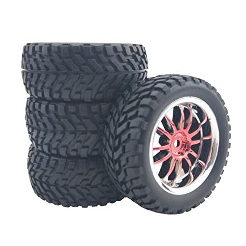 Perfeclan RC Upgrade Reifen Reifen für Wltoys 144001 124018 124019 1/10 Off Road Modell Ersatz - rot von DeeRace