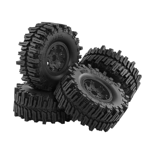 Perfeclan RC Zubehör: 4 Räder und Reifen für 1/8 Crawler Auto, Schwarz von Perfeclan