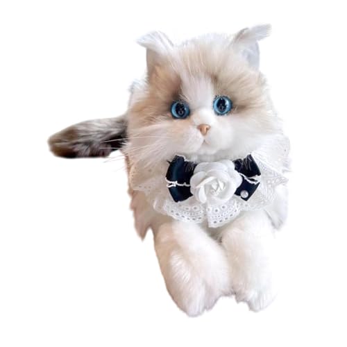 Perfeclan Ragdoll Katze Stoffed Animal Cat Plüschspielzeug, kreatives Kätzchengefüllter Spielzeugsimulation Katzenpuppe Begleiter für Mädchen Katzenliebhaber, Katze Rosenschal von Perfeclan