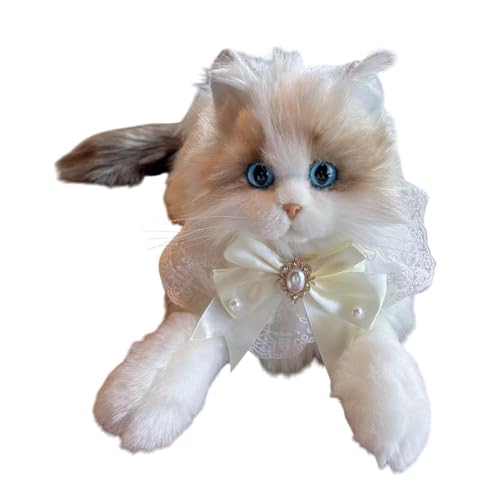 Perfeclan Ragdoll Katze Stofftiere, gefüllte Kätzchenspielzeug kreatives Kätzchen Stofftier Simulation Begleiter Plüschkatze Puppe für Katzenliebhaber, Beige Fliege von Perfeclan