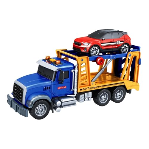 Perfeclan Reibungsbetriebenes LKW-Spielzeug, technisches Auto, Spielset, sensorisches Spielzeug, realistisches Kinderspielfahrzeug für Jungen und Mädchen ab 3, Transport-LKW von Perfeclan