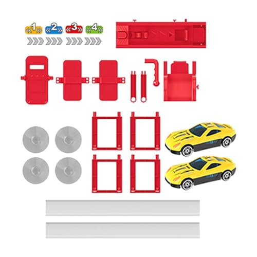 Perfeclan Rennstrecken für Kinder, Lernspielzeug, lustig, kreativ, leicht, mit Autos aus Leichtmetall, zum Selberbauen von Rennstrecken für Kinder ab 3 Jahren, 1 Titel von Perfeclan