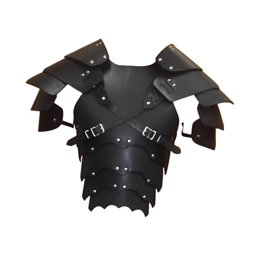 Perfeclan Ritterkostüm Wikinger Brust Schulterpanzer Dekoration Körper Brustgeschirr Achselzucken Rüstungen Samurai Rüstung für Cosplay Wikinger, Schwarz von Perfeclan