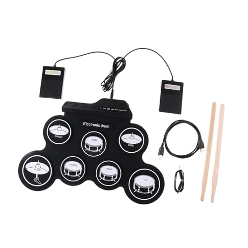 Perfeclan Roll-up-Drum-Kits Tragbares elektronisches Schlagzeug mit Drumsticks Musikinstrument Praktisches elektrisches Drum-Set -Drum-Kits von Perfeclan