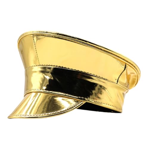 Perfeclan Sailor Hat News Boy Cap Visor für Halloween Masquerade Ball Bühne Performance, Gold von Perfeclan