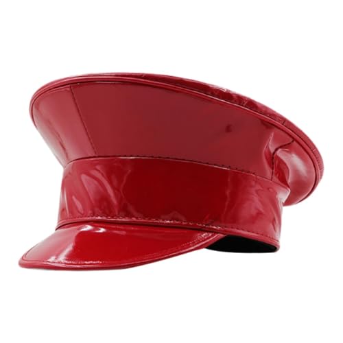 Perfeclan Sailor Hat News Boy Cap Visor für Halloween Masquerade Ball Bühne Performance, Rot von Perfeclan