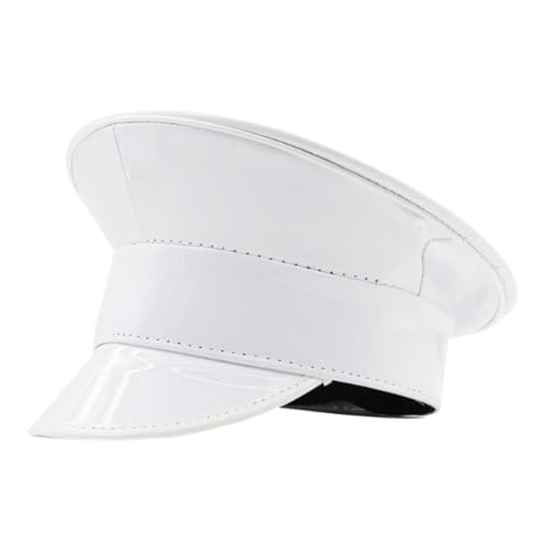 Perfeclan Sailor Hat News Boy Cap Visor für Halloween Masquerade Ball Bühne Performance, Weiß von Perfeclan