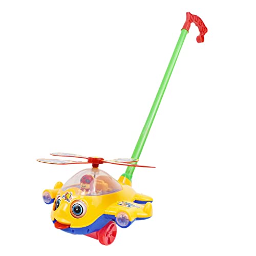 Perfeclan Schiebespielzeug, Lernhubschrauber, Handschiebespielzeug, Handschiebeflugzeug, Autospielzeug für Kinder, Kleinkinder, Geschenke, Flugzeug von Perfeclan