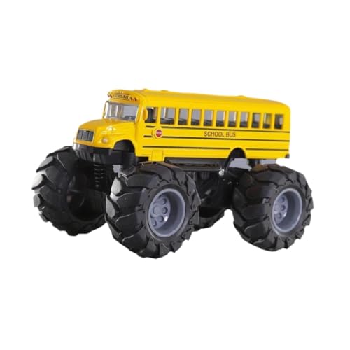 Perfeclan Schulbus Spielzeug, Gelbes Druckguss Bus Spielzeug, Kreativ, Leicht, Tragbar, Zurückziehbares Auto, Monstertruck für Kinder von Perfeclan