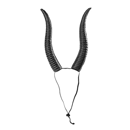 Perfeclan Schwarze Antilope Schaf Horn Stirnband Cosplay Kostüm Kleidung Halloween Weihnachten Foto Requisiten von Perfeclan