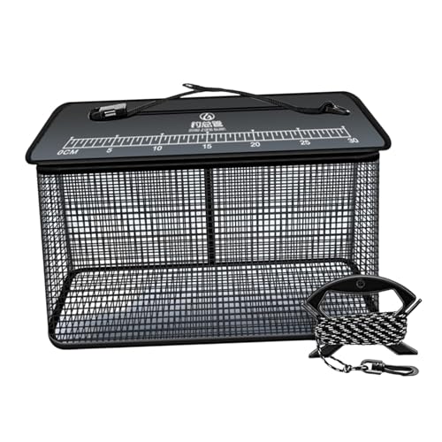 Perfeclan Schwimmender Angelkorb, Angelkäfig für gefangene lebende Fische, gummibeschichtete Karpfenfalle, vielseitige Schutztasche, Fischkäfig-Eimer, Schwarz 39cmx24cmx50cm Perfeclan Schwimmender Angelkorb, Angelkäfig für gefangene lebende Fische, gummibeschichtete Karpfenfalle, vielseitige Schutztasche, Fischkäfig-Eimer, Schwarz 39cmx24cmx50cm von Perfeclan