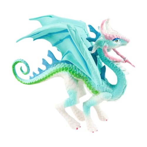 Perfeclan Simulation Drachenfigur Miniatur Drache Drachen Tierskulptur für Badespielzeug Partygeschenke Partydekoration Lehrmittel, Blau von Perfeclan