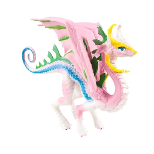 Perfeclan Simulation Drachenfigur Miniatur Drache Drachen Tierskulptur für Badespielzeug Partygeschenke Partydekoration Lehrmittel, Rosa von Perfeclan