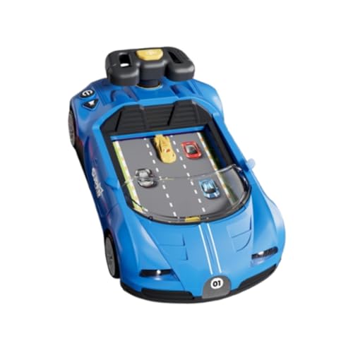 Perfeclan Simuliertes Fahren Rennauto Spiel Jungen Auto Simulation Spielzeug Lernspielzeug Jungen Rennspiel Lernauto Spielzeug für Kinder, Blau von Perfeclan