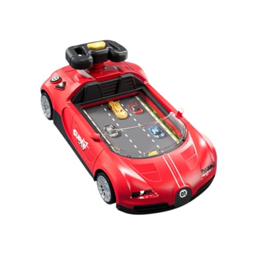 Perfeclan Simuliertes Fahren Rennauto Spiel Jungen Auto Simulation Spielzeug Lernspielzeug Jungen Rennspiel Lernauto Spielzeug für Kinder, Rot von Perfeclan