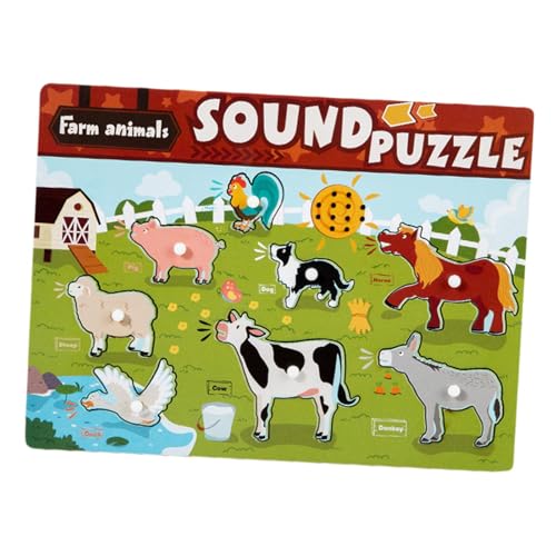 Perfeclan Sound Puzzles Montessori Puzzle Frühes Lernspielzeug Puzzle Steckpuzzles für Kleinkinder Baby Vorschulmädchen und Jungen Geschenk, Tier von Perfeclan