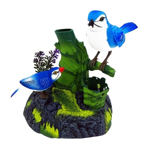 Perfeclan Sprechen Papageien sprechen Sound Control Bird Toy Simulation Leichtes Gewicht, Büro -Hausdekoration Elektronisches Haustier, 2 Blaue Vögel von Perfeclan