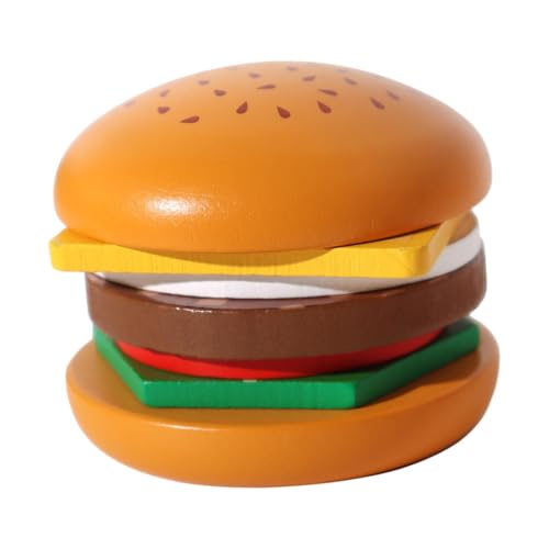 Perfeclan Stapelbares Burger Und Sandwichspielzeug Aus Holz für Kinder, Kleinkindspielzeug, Sortierspielzeug, Montessori Spielzeug, für 3 Jährige Jungen, Burger von Perfeclan