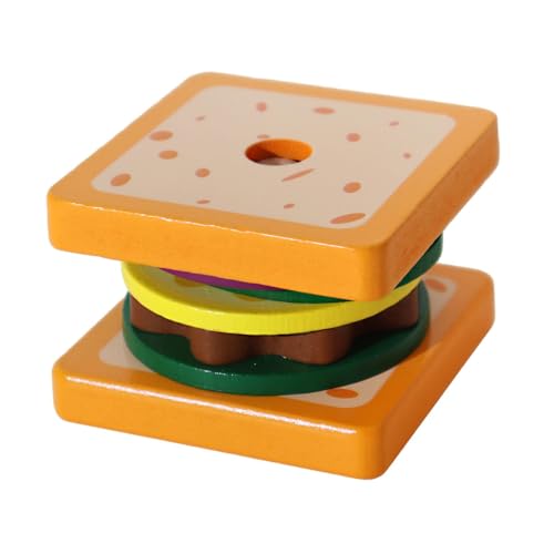 Perfeclan Stapelbares Burger Und Sandwichspielzeug Aus Holz für Kinder, Kleinkindspielzeug, Sortierspielzeug, Montessori Spielzeug, für 3 Jährige Jungen, Sandwich von Perfeclan