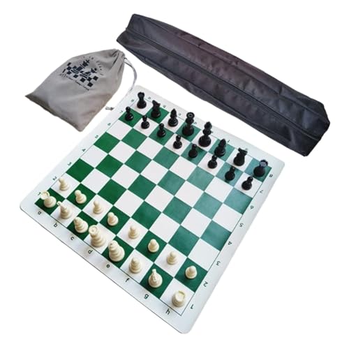 Perfeclan Tragbares Schachspiel mit Figuren, leichtes Roll-up-Schachspielset, Reisebrettspiel für Erwachsene, Zuhause, Familientreffen, 43cm Matte Perfeclan Tragbares Schachspiel mit Figuren, leichtes Roll-up-Schachspielset, Reisebrettspiel für Erwachsene, Zuhause, Familientreffen, 43cm Matte von Perfeclan
