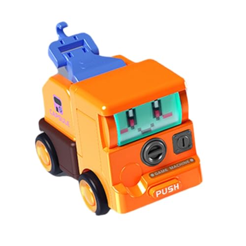 Perfeclan Transformierendes Roboter-Spielzeugauto, Baufahrzeuge-Spielzeug, tragbares Lern-Mini-Roboter-Autospielzeug für Party-Gastgeschenke für Kinder, Jungen, Orange von Perfeclan