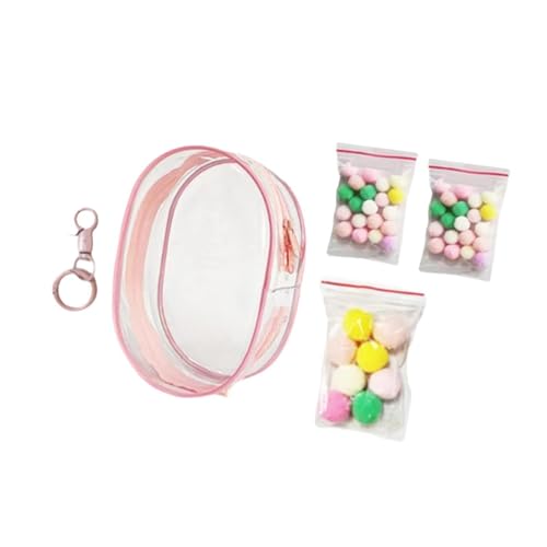 Perfeclan Transparente Figuren-Präsentationstasche, Aufbewahrungstasche für Mini-Puppen, Kleiner Puppenbeutel, tragbare Puppenvitrine aus PVC für, Babyrosa von Perfeclan